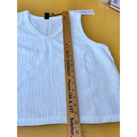 Bobi Sleeveless V-Neck Boxy Cropped Tank Top White Women's Size Medium NWT - Picture 6 of 6